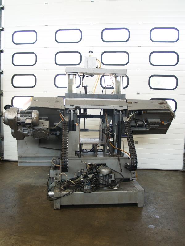 Säulengeführter Bandsäge Halbautomat bis Ø 380 mm mit Bündelspanneinrichtung und Materialanschlag