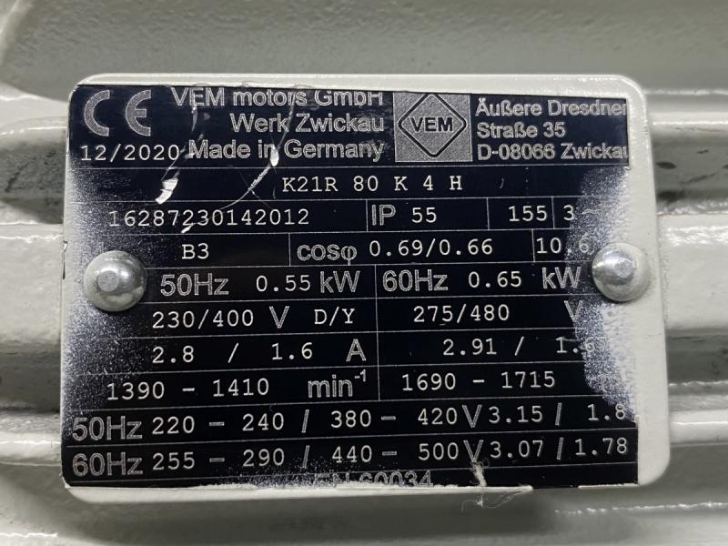 Drehstrom Elektromotor 0,55 kW Drehstrommotor Kraftstrommotor, E-Motor, Käfigläufer, Asynchronmotor