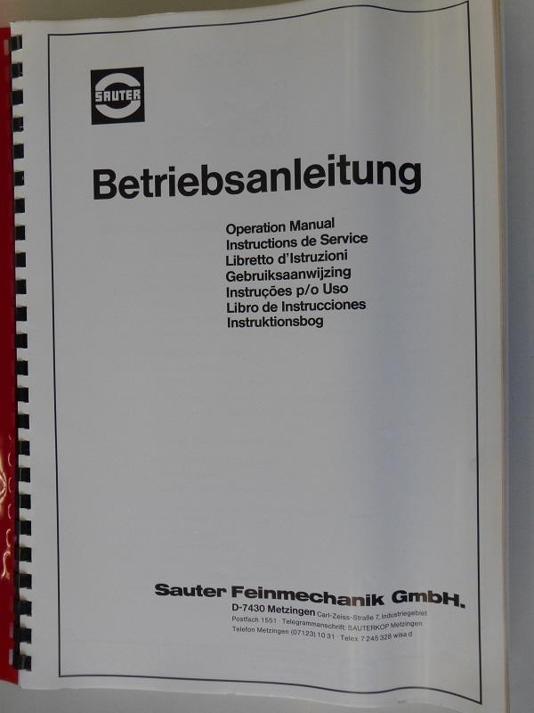 Bedienungsanleitung Hydro-Kopiereinrichtung Sauter für Hydraulische Kopiereinrichtung