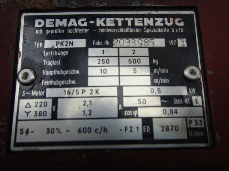 E-Kettenzug, Elektro Hubwerk, Kran 500 kg mit 15 Meter Hakenweg