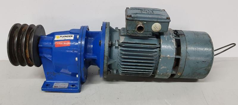 Getriebemotor mit Motorbremse und SITI Getriebe, Käfigläufer 0,37 kW, Drehzahl 55,5 U/min