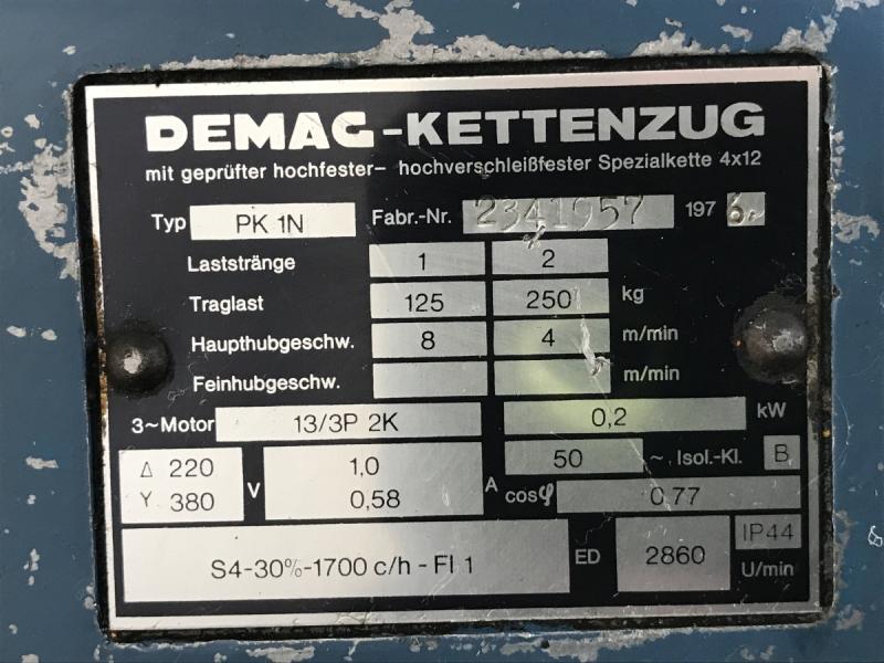 E-Kettenzug, Elektro Hubwerk, Kran