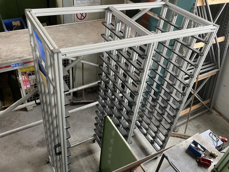 Regal aus Aluminium Systemprofil, Aluregal, Einschubregal, Aluminiumgestell