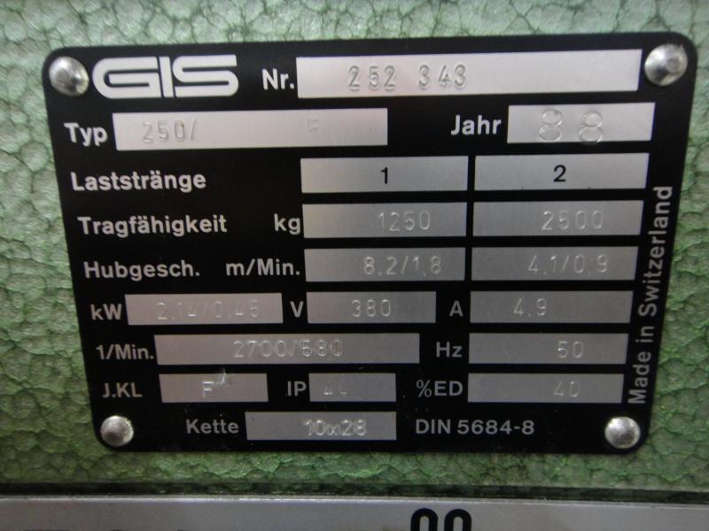 E-Kettenzug, Elektro Hubwerk, Kran 2500 kg