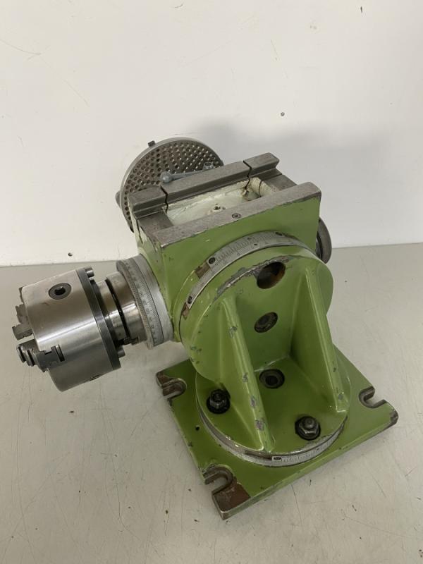 Teilapparat mit Kurbel und Lochscheibe + 3-Bachen Drehfutter Ø 125 mm