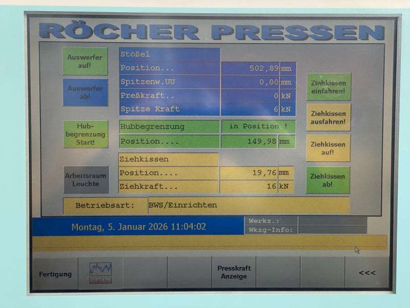 Einständer - Hydraulikpresse mit Ziehkissen