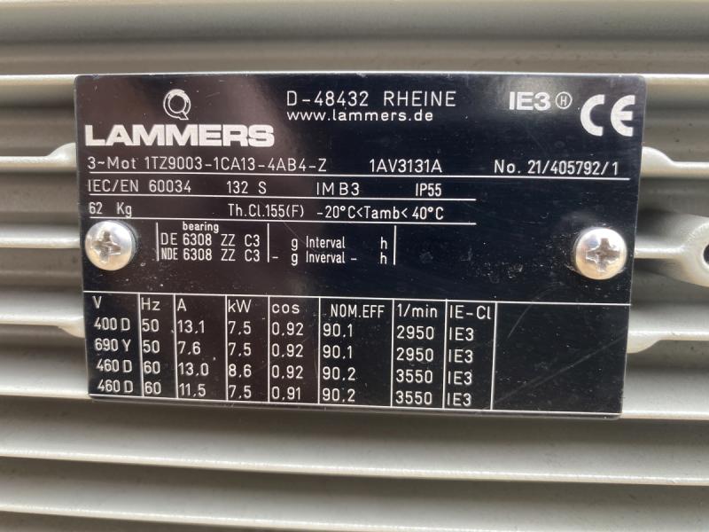 Drehstrom Elektromotor 7,5 kW Drehstrommotor Kraftstrommotor, E-Motor, Käfigläufer, Asynchronmotor