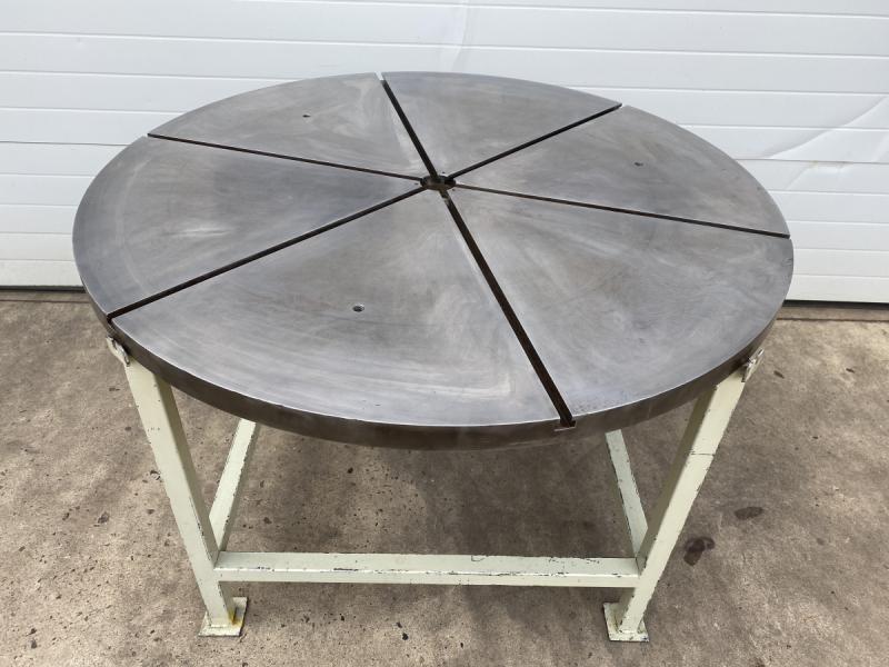 Runde Aufspannplatte, Stahlplatte mit eingefrästen T-Nute, Aufspanntisch