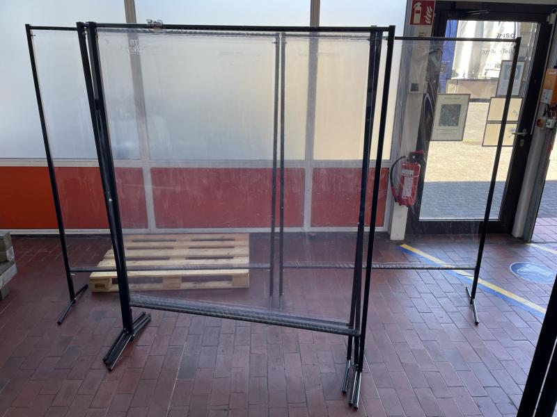Folienwand, Schutzwand, Corona Spuckschutz mit PVC Folie, Schutzvorhang, Raumteiler 