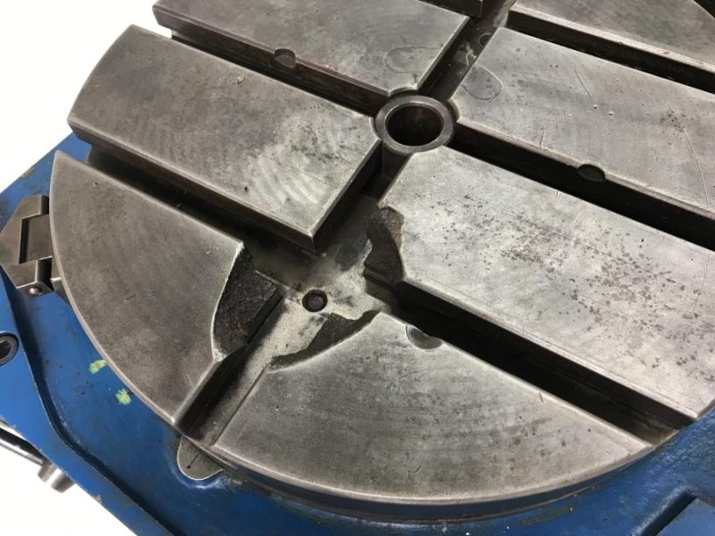 Rundtisch, Rundteiltisch mit Kurbel, Lochscheibe und Schere