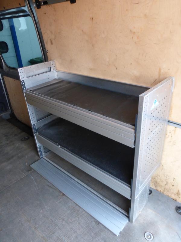 ALU Radkastenverkleidung mit Regalüberbau und Ablagefächern für Transporter, Regalsystem aus ALU