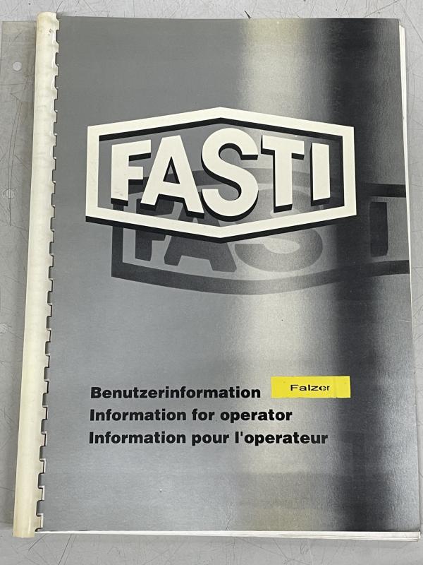 Betriebsanleitung für Universal Falzformer, Falzer