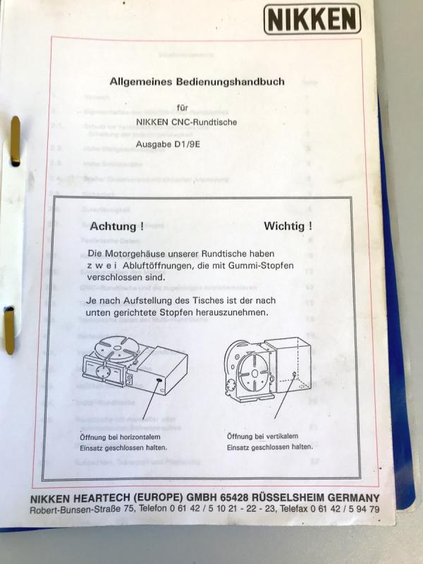 Bedienungsanleitung für CNC-Rundtisch, Rundteiltisch in Deutsch