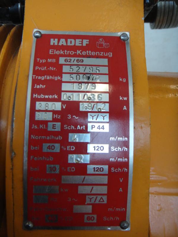 E-Kettenzug, Elektro Hubwerk, Kran 500 kg