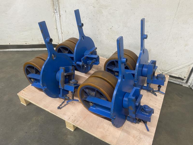 4 Stück Containerräder für ISO-Container, Containerfahrwerk Containerrollen, Seecontainer Radsatz