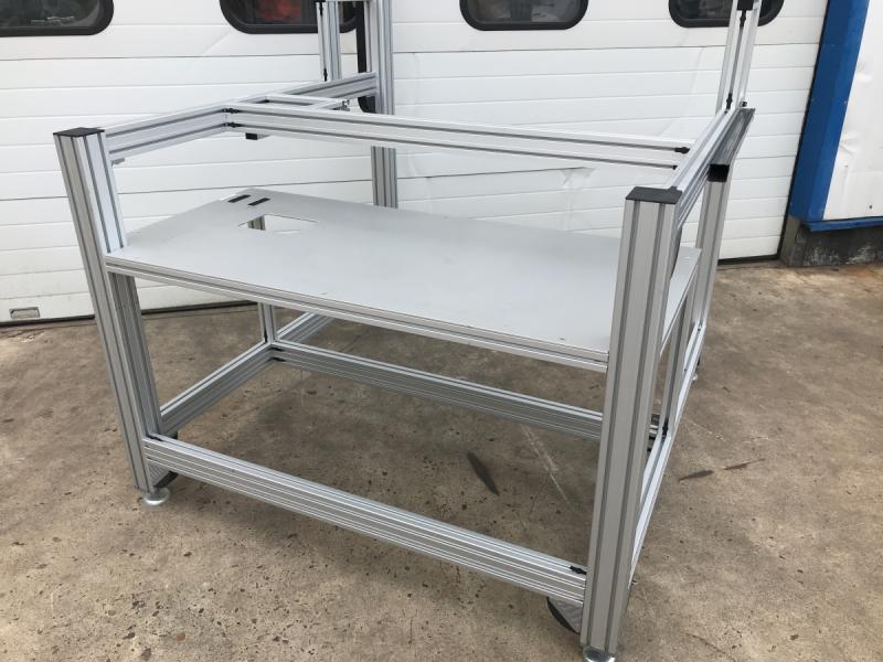 Gestell aus Aluminium Systemprofil, Aluregal, Aluminiumgestell, Alugestell - 126 kg