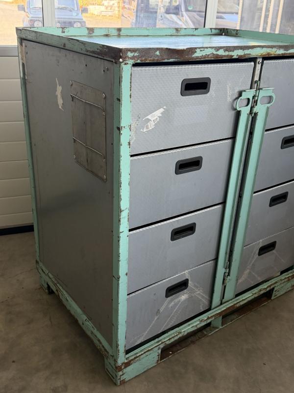 Lagerbox mit Schubkästen, Transportbox, Stellfläche wie EUR DB Gitterbox