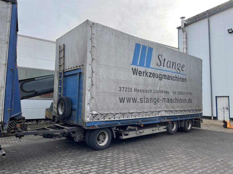 3-Achs LKW-Anhänger, Tieflader-Anhänger, Plateauanhänger mit Plane, Schiebeplane ETSCHA