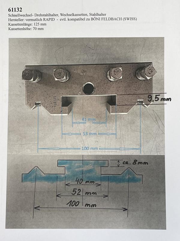 Schnellwechsel- Drehstahlhalter, Wechselkassetten, Stahlhalter Schnellwechselstahlhalter