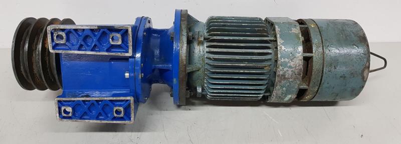 Getriebemotor mit Motorbremse und SITI Getriebe, Käfigläufer 0,37 kW, Drehzahl 55,5 U/min