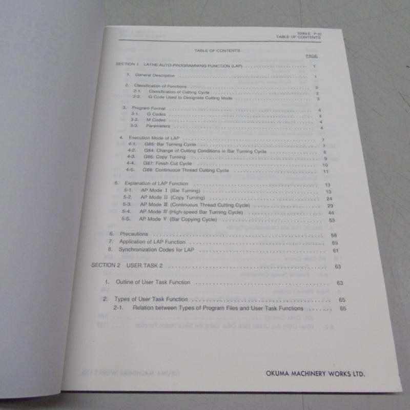 Betriebsanleitung für Drehmaschine OKUMA CNC Lathe LB15 bestehend aus 6 Büchern,  Handbuch
