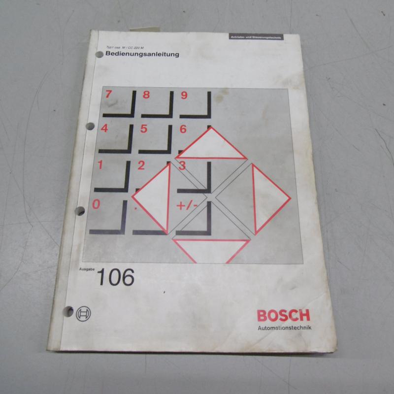 Handbuch Komplettsatz für BOSCH CC 220 Steuerung bestehend aus 8 Büchern,  Bedienungsanleitung, Parameter, Programmieranleitung, Fräszyklen, Diagnose, Fehlermeldung