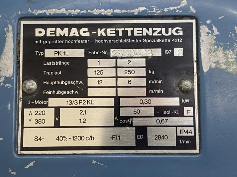 E-Kettenzug, Elektro Hubwerk, Kran