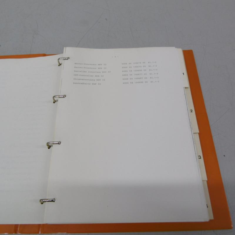 Handbuch, Elektrische Unterlagen, Schaltplan, Geräteliste, Bosch-Transistorsteller, Deckel Dialog 3