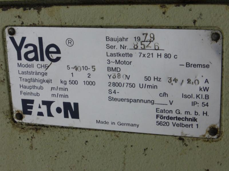 E-Kettenzug, Elektro Hubwerk, Kran 1000 kg