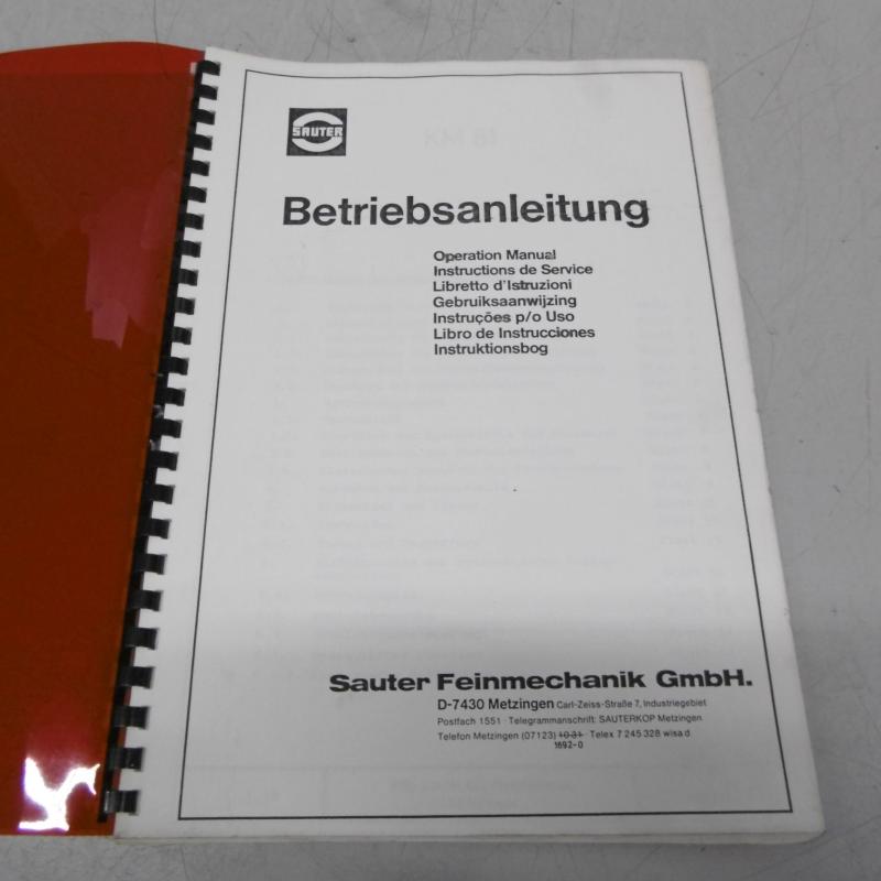 Bedienungsanleitung Hydro-Kopiereinrichtung Sauter für Hydraulische Kopiereinrichtung Bedienungsanleitung Hydro-Kopiereinrichtung Sauter für Hydraulische Kopiereinrichtung