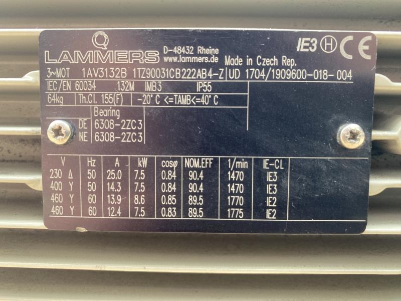 Drehstrom Elektromotor 7,5 kW Drehstrommotor Kraftstrommotor, E-Motor, Käfigläufer, Asynchronmotor