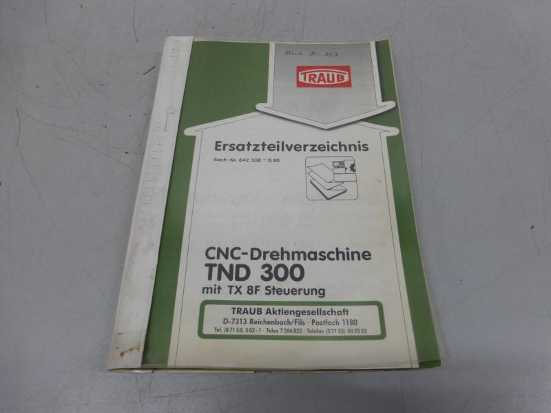 Schaltplan, Schaltpläne, Ersatzteilverzeichniss, Ersatzteilliste, Handbuch, Anleitung für CNC Drehmaschine TRAUB TND 300 mit TX 8F Steuerung