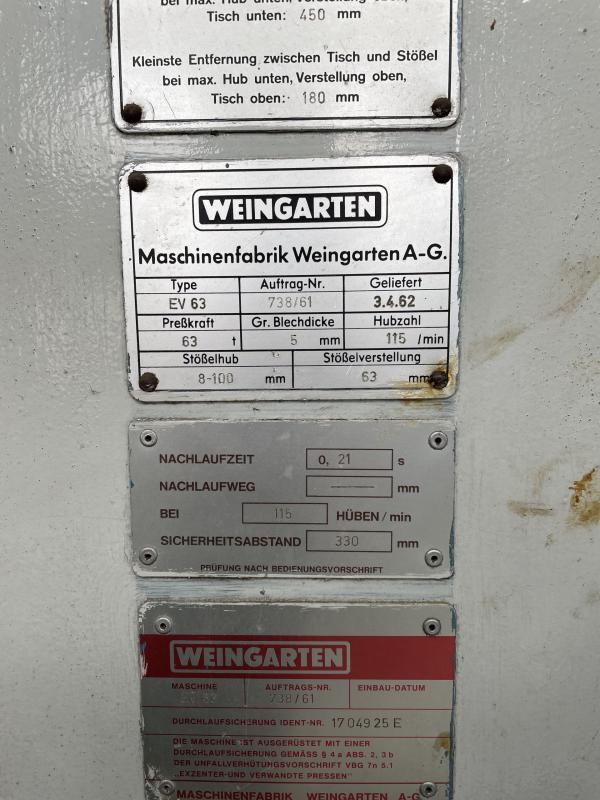 Einständer - Exzenterpresse mit UVV