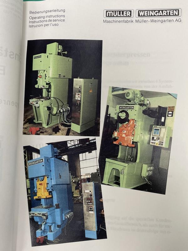 Betriebsanleitung für Einständer Exzenterpresse, Bedienungsanleitung Betriebsanleitung für Einständer Exzenterpresse, Bedienungsanleitung