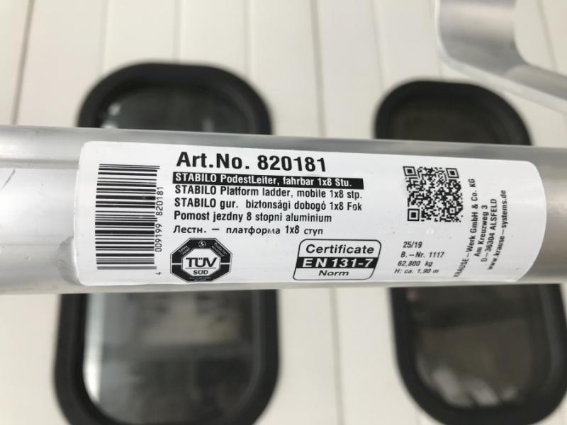 Fahrbare Podestleiter, ALU Plattformtreppe 7 Stufen + Podest