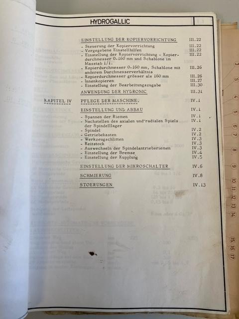 Bedienungsanleitung, Wartungsanleitung und Ersatzteilliste für Drehmaschine