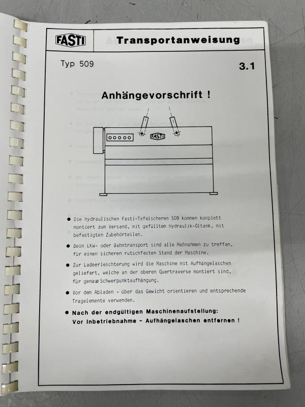 Betriebsanleitung für Hydraulische Tafelschere