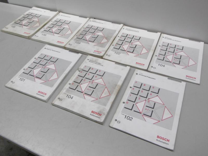 Handbuch Komplettsatz für BOSCH CC 220 Steuerung bestehend aus 8 Büchern,  Bedienungsanleitung, Parameter, Programmieranleitung, Fräszyklen, Diagnose, Fehlermeldung