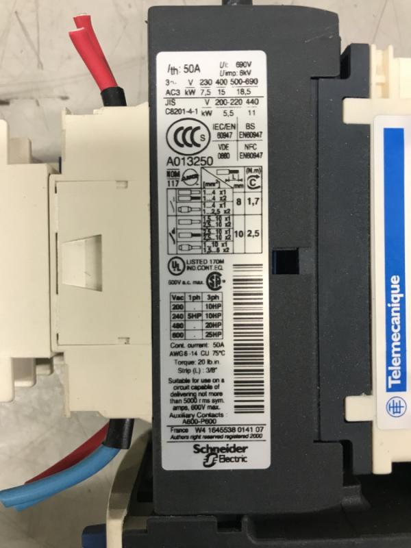 Leistungsschütz, Lastschütz, Luftschütz, Schütz, Leistungsschalter, Motorschütz mit Motorschutzrelais 16 - 24 A