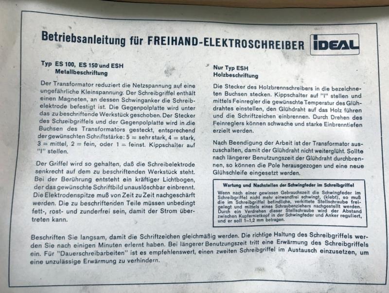 Freihand Elektroschreiber, Lichtbogenschreiber wie Arkograf Metallschreiber Graviergerät