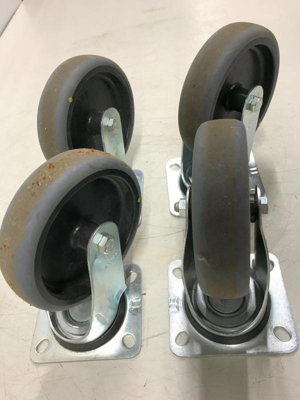 4 Stück Bockrollen, Lenkrollen mit Feststeller, lenkbare Schwerlastrolle für Transportroller