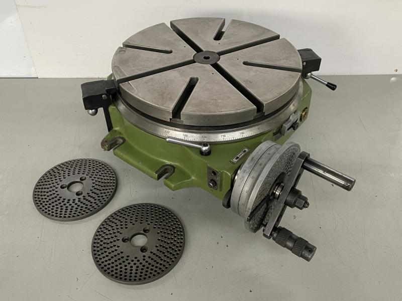 Rundtisch, Rundteiltisch mit Kurbel und Lochscheibe