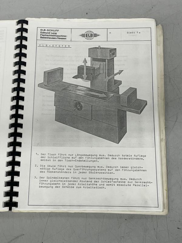Betriebsanleitung, Bedienungsanleitung für Flachschleifmaschine