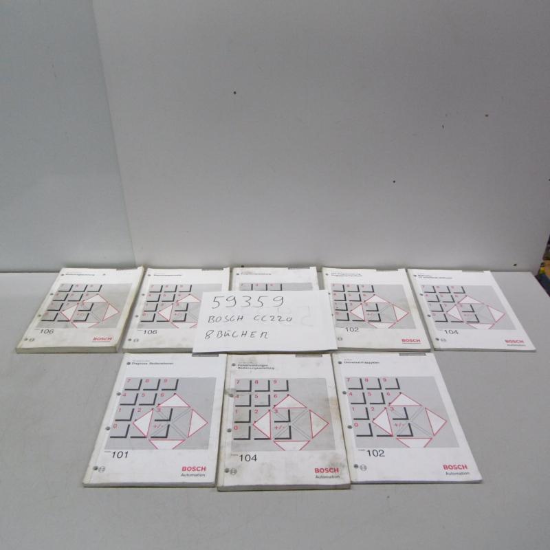 Handbuch Komplettsatz für BOSCH CC 220 Steuerung bestehend aus 8 Büchern,  Bedienungsanleitung, Parameter, Programmieranleitung, Fräszyklen, Diagnose, Fehlermeldung