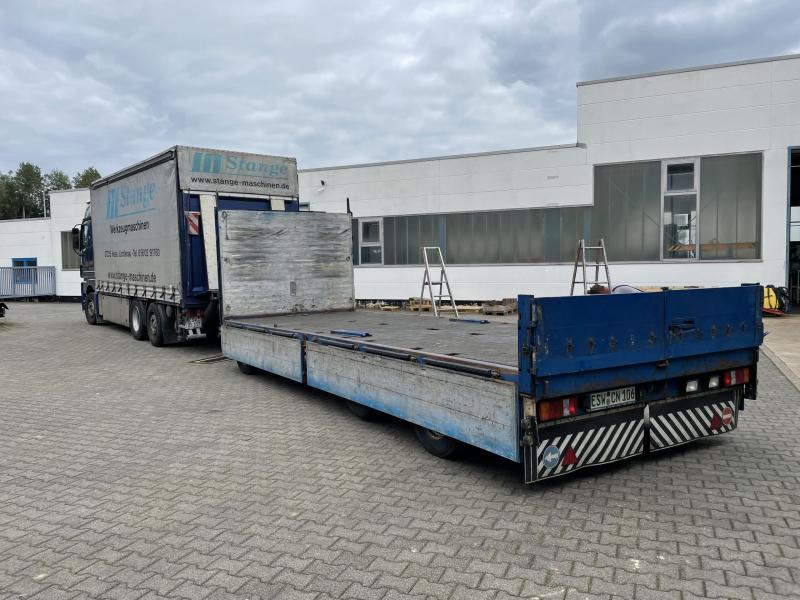 3-Achs LKW-Anhänger, Tieflader-Anhänger, Plateauanhänger mit Plane, Schiebeplane ETSCHA