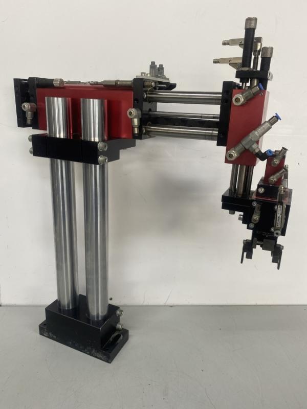Pneumatischer Pick & Place Manipulator, Ladeeinheit wie Scara Roboter mit Parallel-Greifer