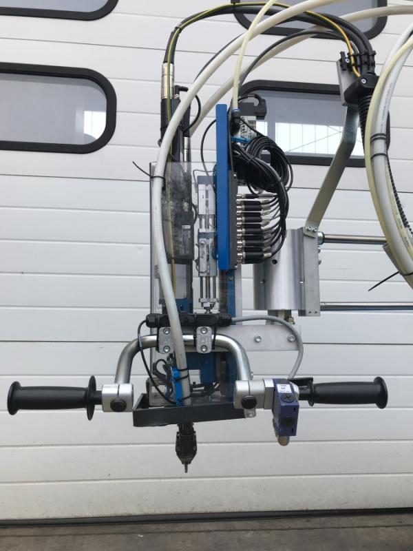 Elektro Dual-Schraubereinheit mit automatischem Vorschub pneumatik Doppelhub, an Handlinggerät