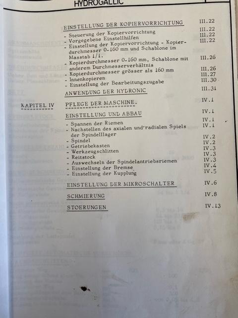 Bedienungsanleitung, Wartungsanleitung und Ersatzteilliste für Drehmaschine