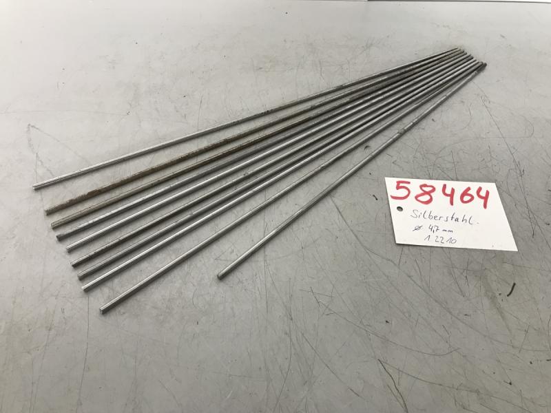 10 Stück Rundstab Ø 4,7 x 500 mm, Silberstahl 1.2210, Werkzeugstahl  Rundmaterial, Rundstahl