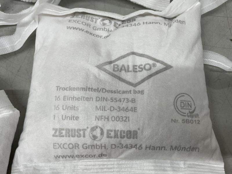 27 kg Trockenmittel zum binden von Feuchtigkeit in 16TME Beuteln, Desiccantbag nach DIN-55473-B